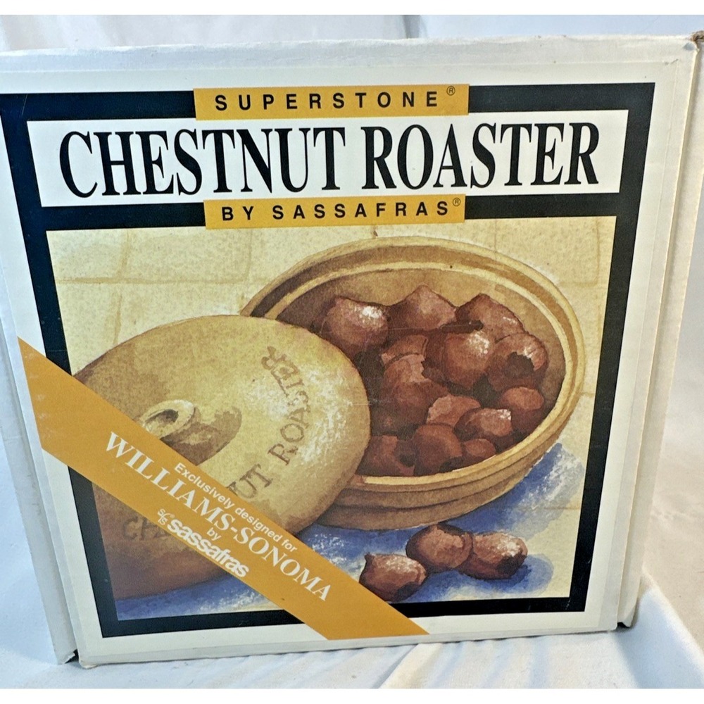 Vintage 1993 Sassafras Superstone Chestnut Roaster Stoneware Round With Lid